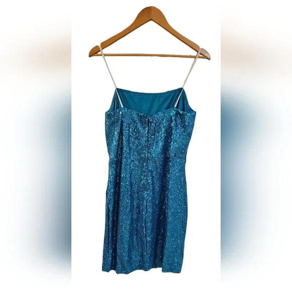 B. Darlin - NEW Elegant Strapless Sequin Mini  Dress w/ Slit​​ - Picture 4 of 9